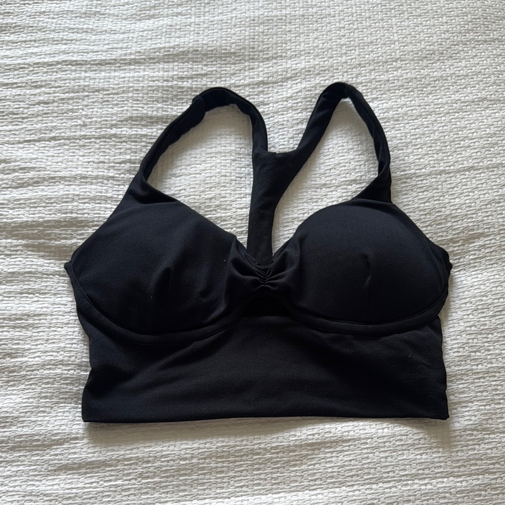 Bombshell Sportswear Black Sports Bra with Moisture-Wicking Fabric